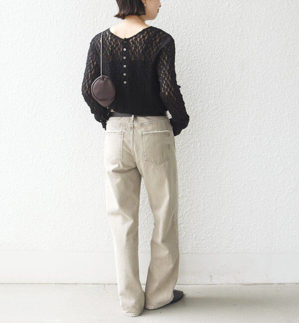 SHIPS for women「〈手洗い可能〉シュリンク レース ヘンリーネック 2WAY プルオーバー」|Tシャツ・カットソー|
