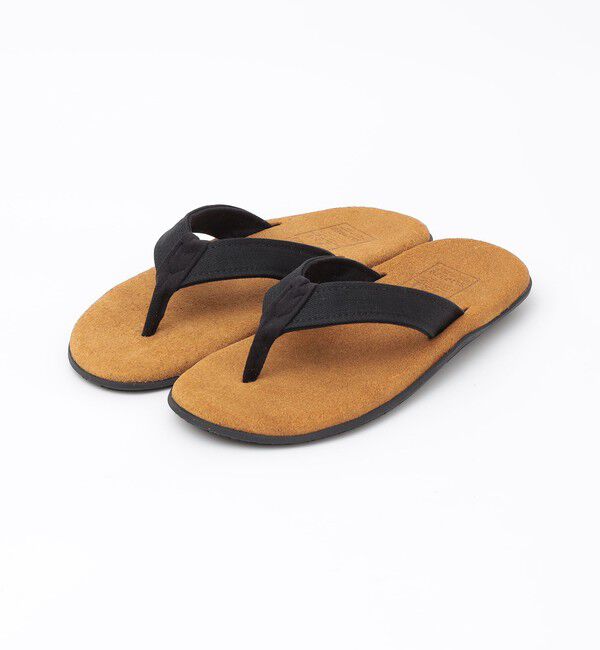 SHIPS「ISLAND SLIPPER x GROWN&SEWN: TONG W/OAK BLACK D」|サンダル|ブラウン系