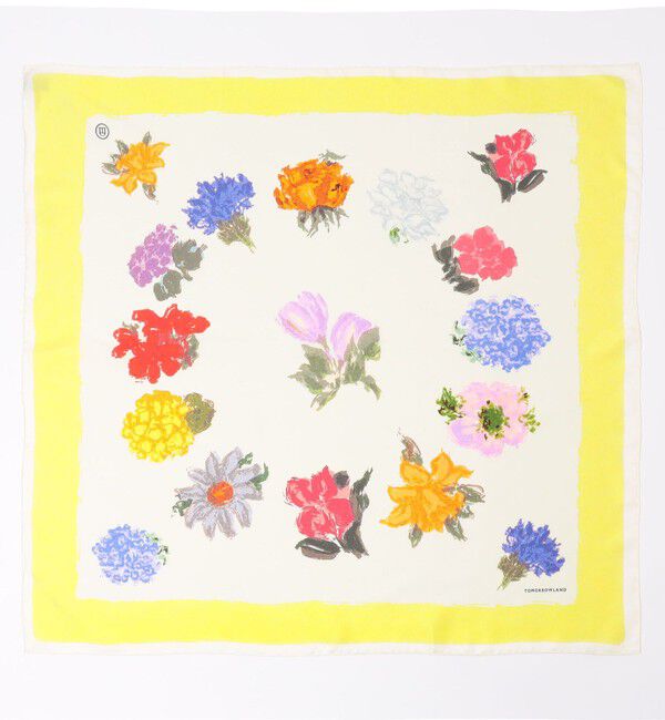TOMORROWLAND GOODS「ATELIER TOMORROW PAINT FLOWER シルクスカーフ」|バンダナ・スカーフ|