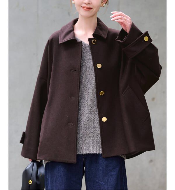 SLOBE IENA「《予約》TRADITIONAL WEATHERWEAR SLOBE別注 MALTON B/T SHORT」|ステンカラーコート|ブラウン
