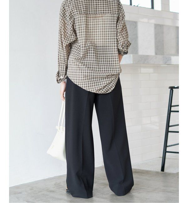 Spick and Span「≪追加≫ダブルクロスツータックパンツ」|スラックス|