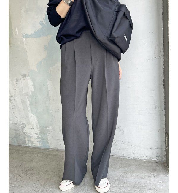Spick and Span「≪追加≫ダブルクロスツータックパンツ」|スラックス|