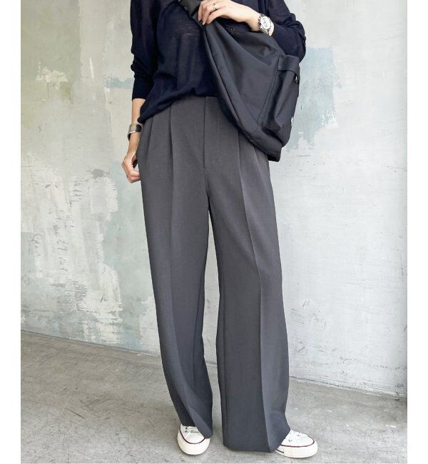 Spick and Span「≪追加≫ダブルクロスツータックパンツ」|スラックス|