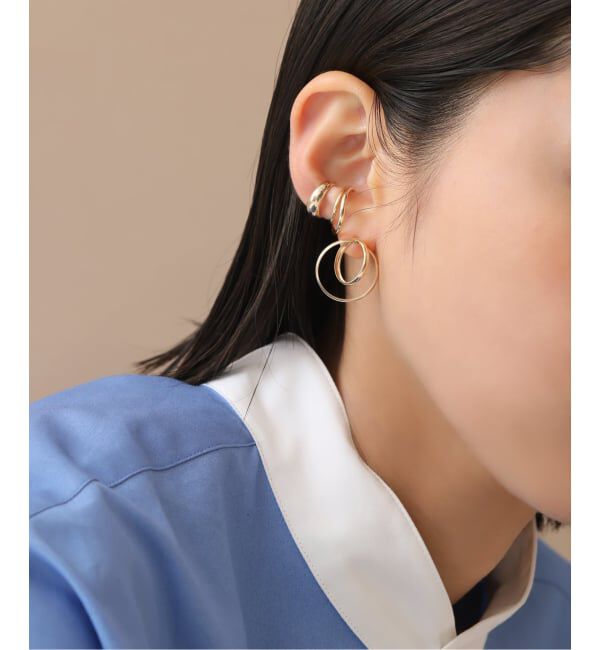 Lilas by Spick&Span「三日月サイドロープイヤーカフ K10（片耳）」|イヤーカフ|