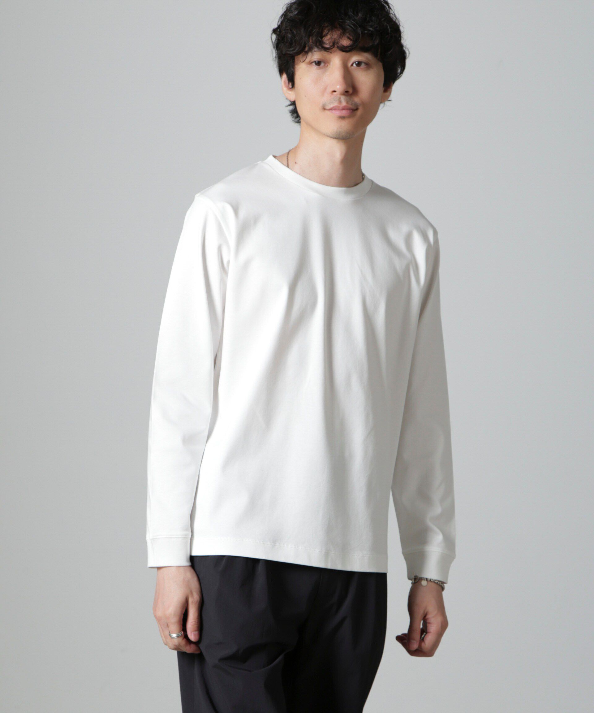 NANO universe「アンチスメルクルーネックTシャツ 長袖」|Tシャツ・カットソー|