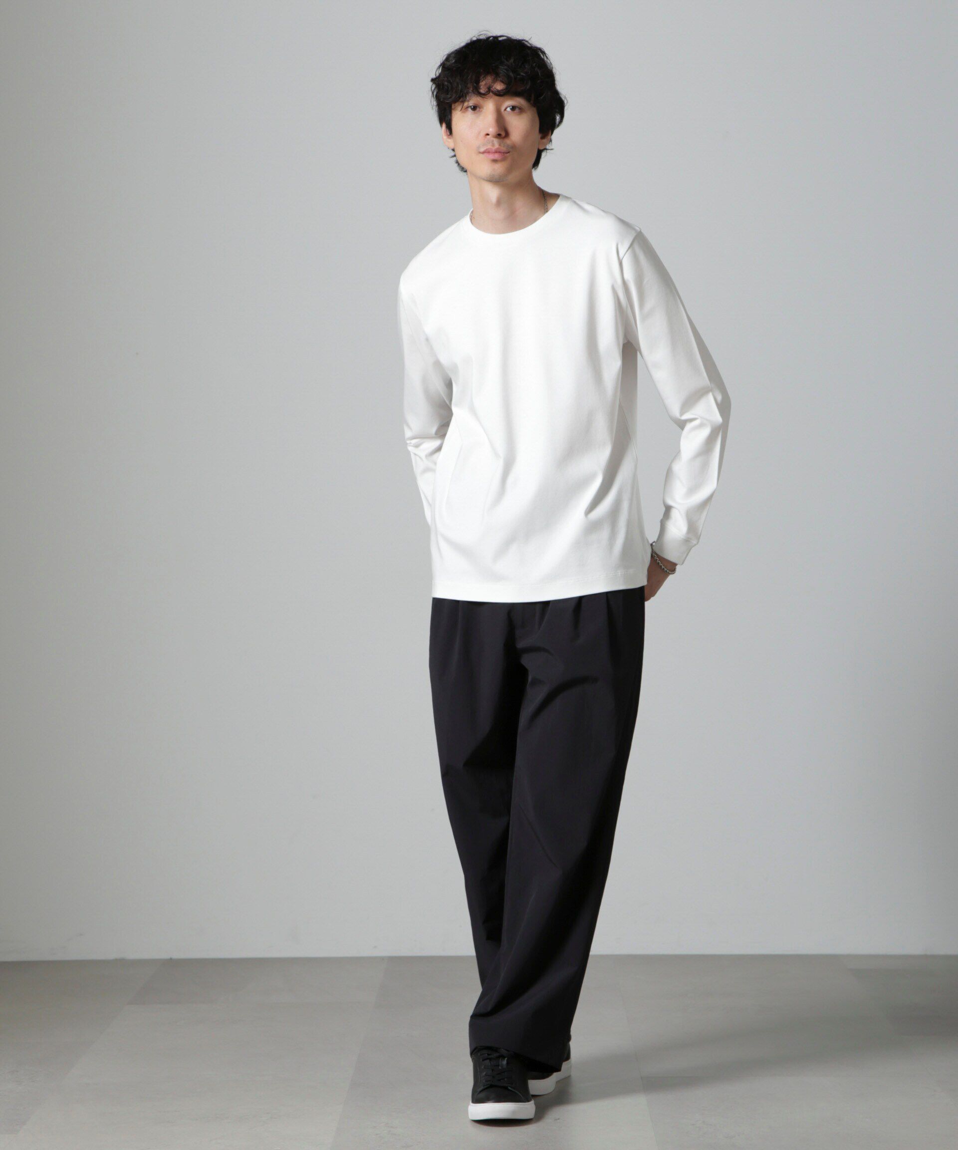 NANO universe「アンチスメルクルーネックTシャツ 長袖」|Tシャツ・カットソー|
