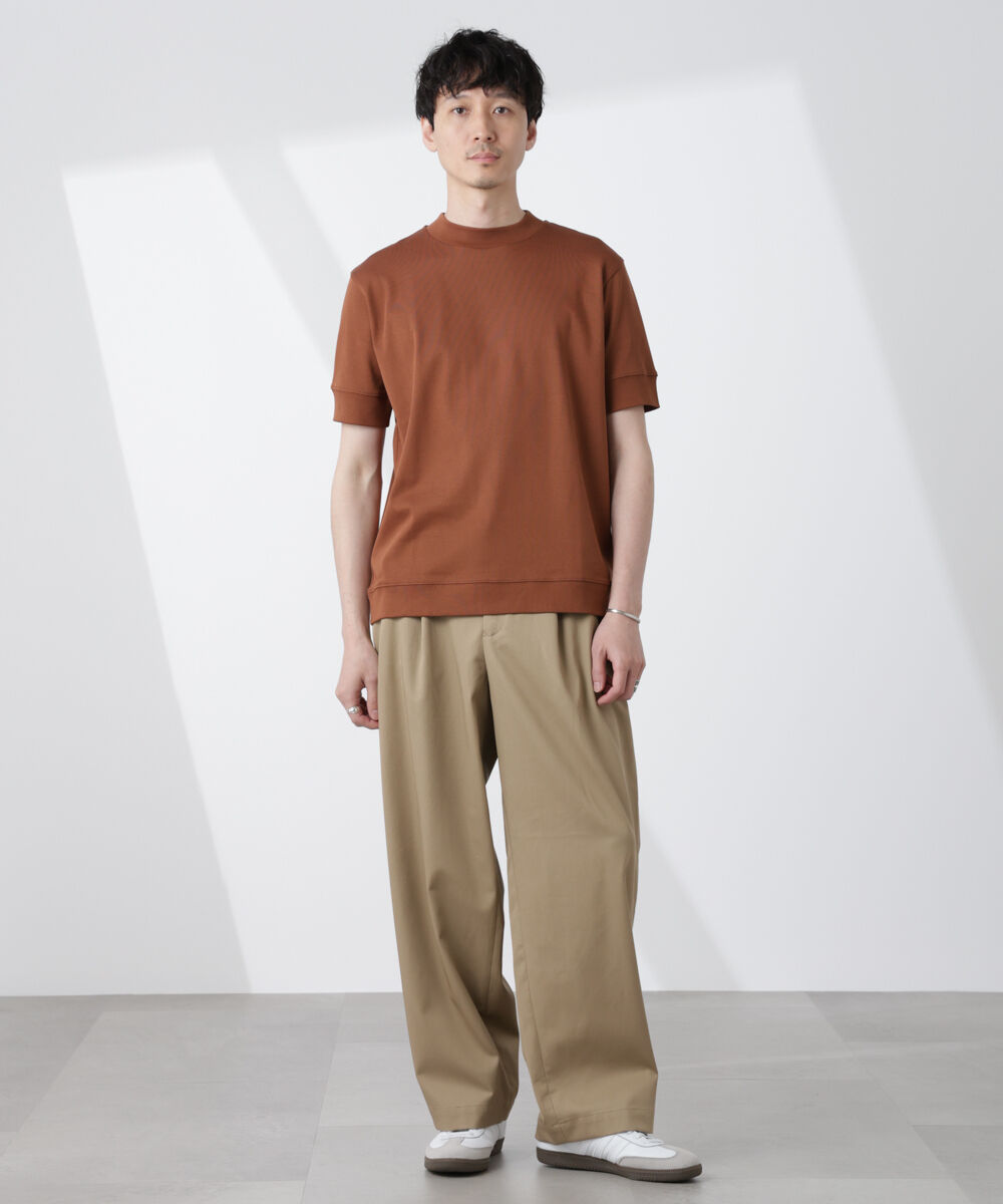 NANO universe「[FORMAL JERSEY]モックネックカットソー半袖」|Tシャツ・カットソー|