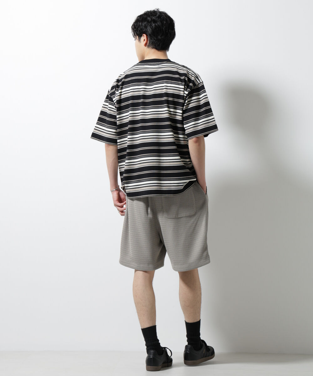 NANO universe「マルチボーダーリラックスＴシャツ 半袖」|Tシャツ・カットソー|