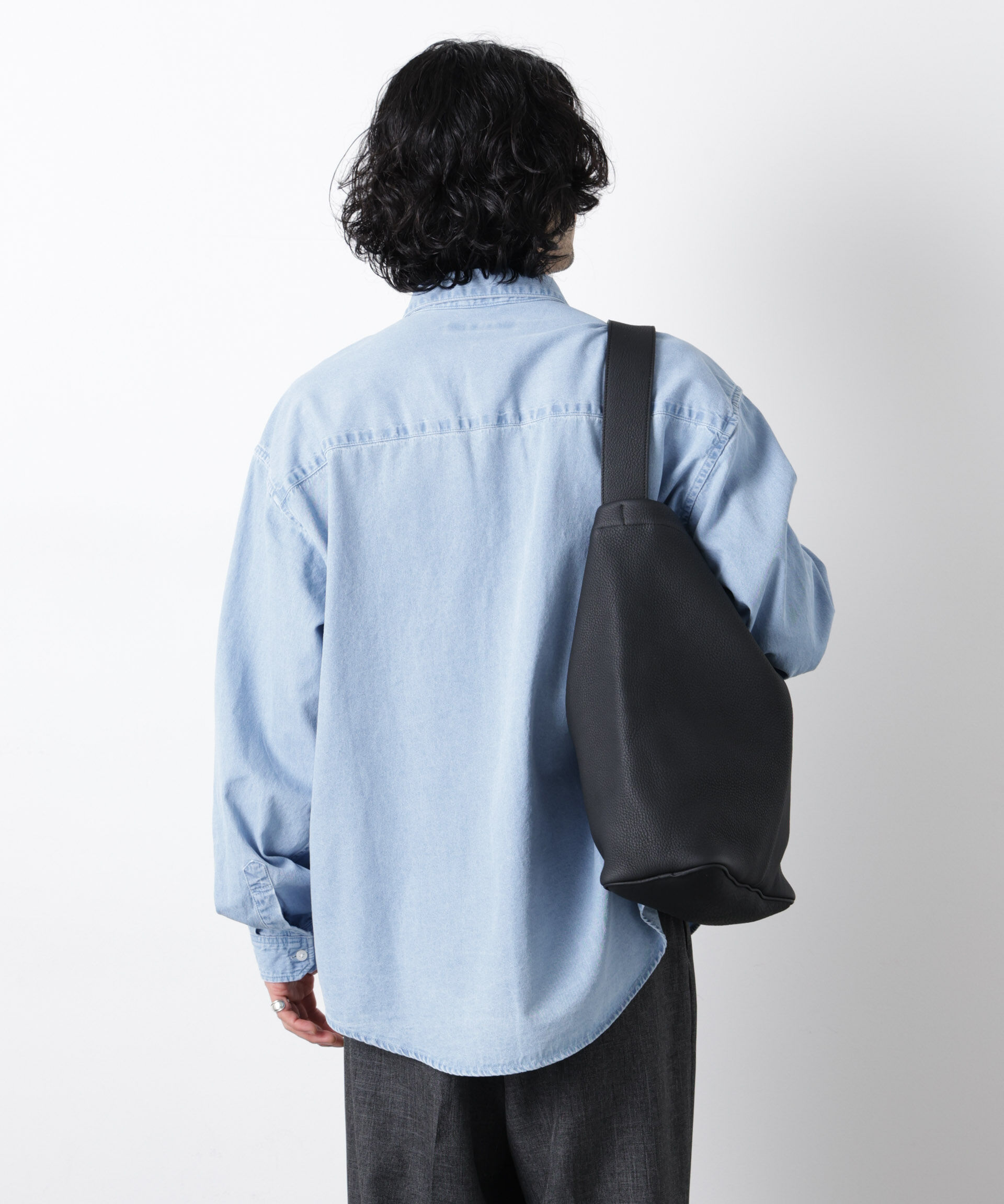 nano･universe「｢OtoNANO｣大人のワイドシャツ デニムシャツ 長袖」|シャツ・ブラウス|