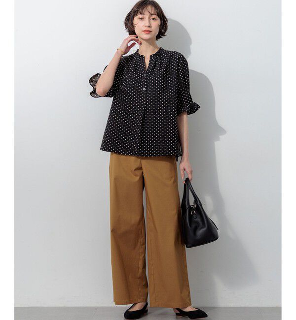 23区「【WEB&一部店舗限定】ドットプリント サッカー ブラウス」|シャツ・ブラウス|