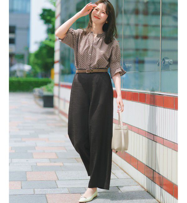 23区「【WEB&一部店舗限定】ドットプリント サッカー ブラウス」|シャツ・ブラウス|