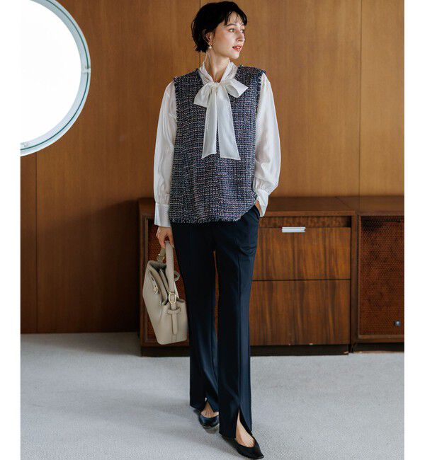 23区「ナチュラルシアーオーガンジー ボウタイ ブラウス」|シャツ・ブラウス|