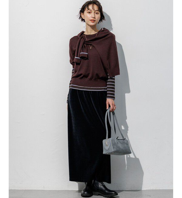 23区「【一部予約】マルチボーダーフライス ロング Tシャツ」|Tシャツ・カットソー|