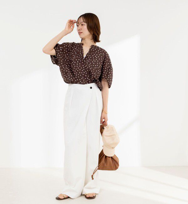 Rie Miller「《接触冷感》ウォッシャブルキャップスリーブプルオーバー」|シャツ・ブラウス|