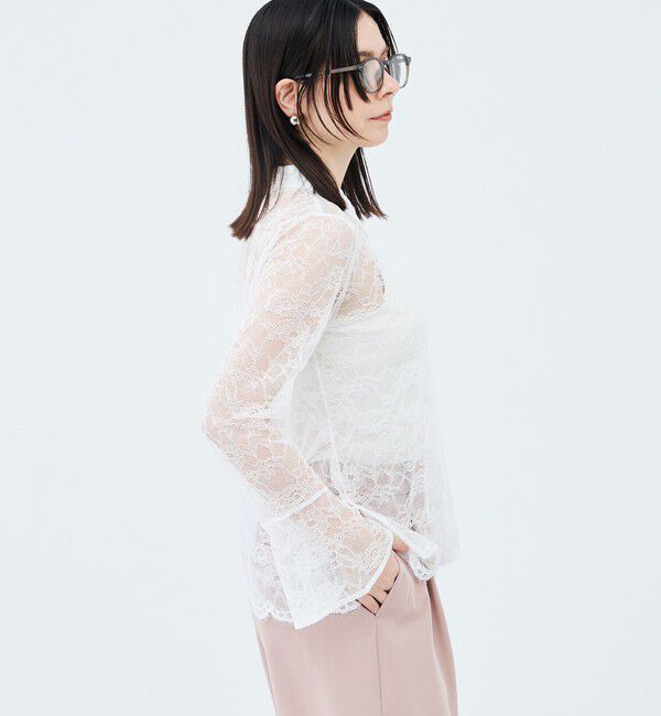 NOLLEY'S「【WEB＆一部店舗限定カラーアイテム】ウォッシャブルレースシャツブラウス」|シャツ・ブラウス|