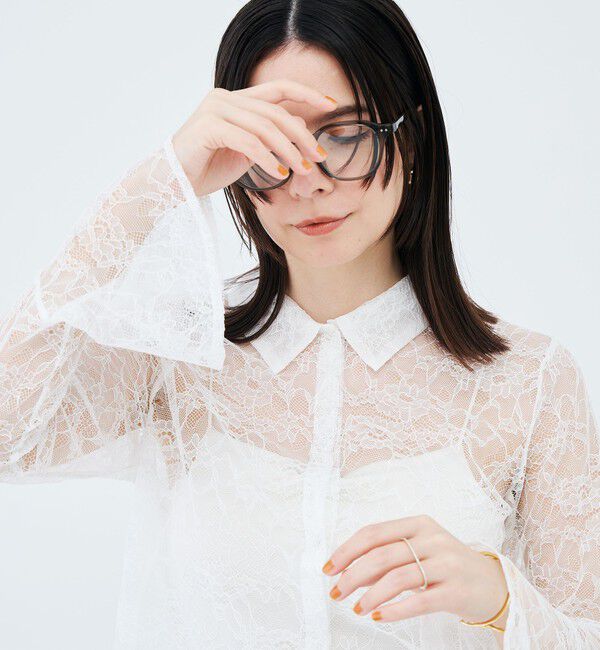 NOLLEY'S「【WEB＆一部店舗限定カラーアイテム】ウォッシャブルレースシャツブラウス」|シャツ・ブラウス|
