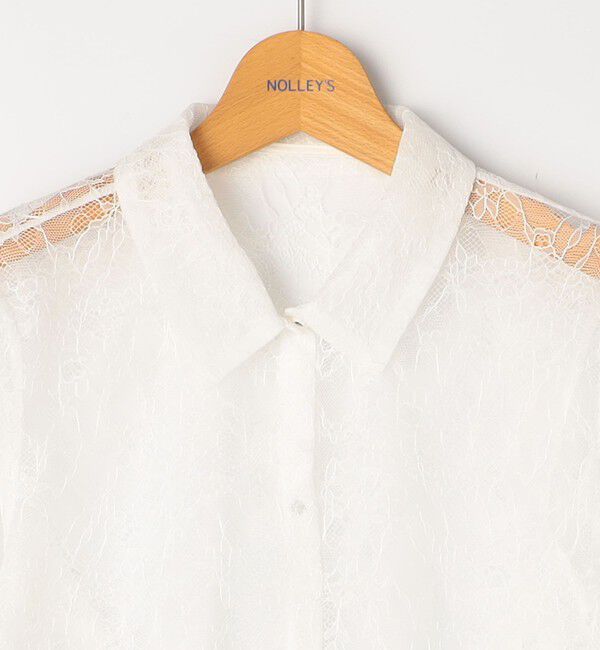 NOLLEY'S「【WEB＆一部店舗限定カラーアイテム】ウォッシャブルレースシャツブラウス」|シャツ・ブラウス|