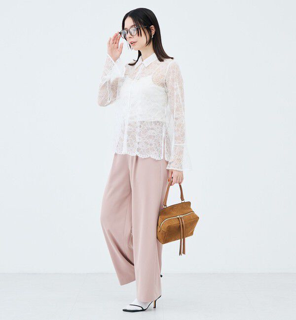 NOLLEY'S「【WEB＆一部店舗限定カラーアイテム】ウォッシャブルレースシャツブラウス」|シャツ・ブラウス|