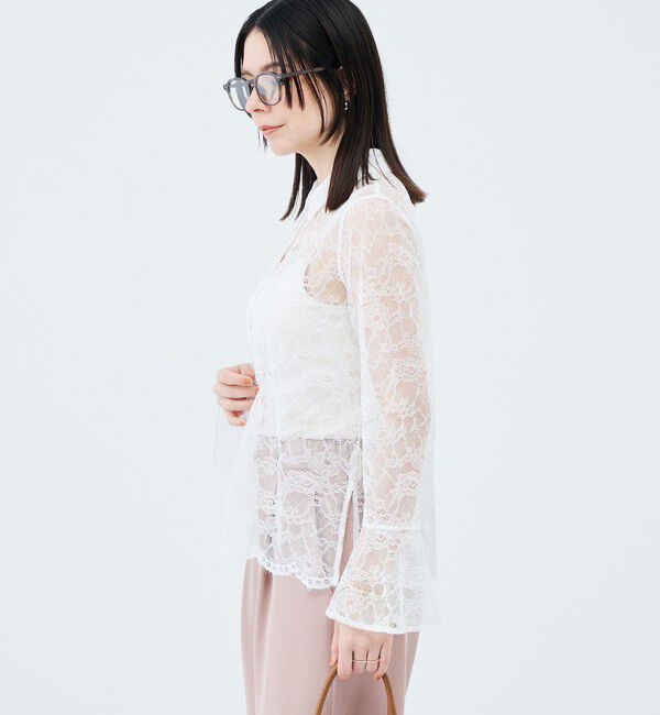 NOLLEY'S「【WEB＆一部店舗限定カラーアイテム】ウォッシャブルレースシャツブラウス」|シャツ・ブラウス|