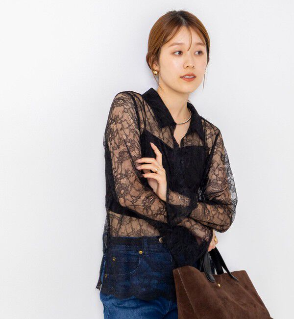 NOLLEY'S「【WEB＆一部店舗限定カラーアイテム】ウォッシャブルレースシャツブラウス」|シャツ・ブラウス|