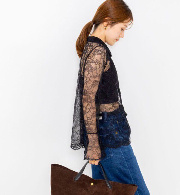 NOLLEY'S「【WEB＆一部店舗限定カラーアイテム】ウォッシャブルレースシャツブラウス」|シャツ・ブラウス|