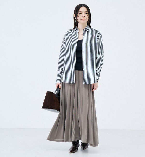 NOLLEY'S sophi「【WEB限定】《セットアップ対応》ウォッシャブルフィブリルテレコフレアーマキシスカート」|スカート|