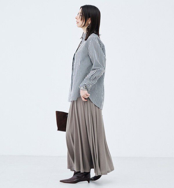 NOLLEY'S sophi「【WEB限定】《セットアップ対応》ウォッシャブルフィブリルテレコフレアーマキシスカート」|スカート|