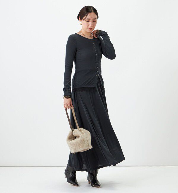 NOLLEY'S sophi「【WEB限定】《セットアップ対応》ウォッシャブルフィブリルテレコフレアーマキシスカート」|スカート|