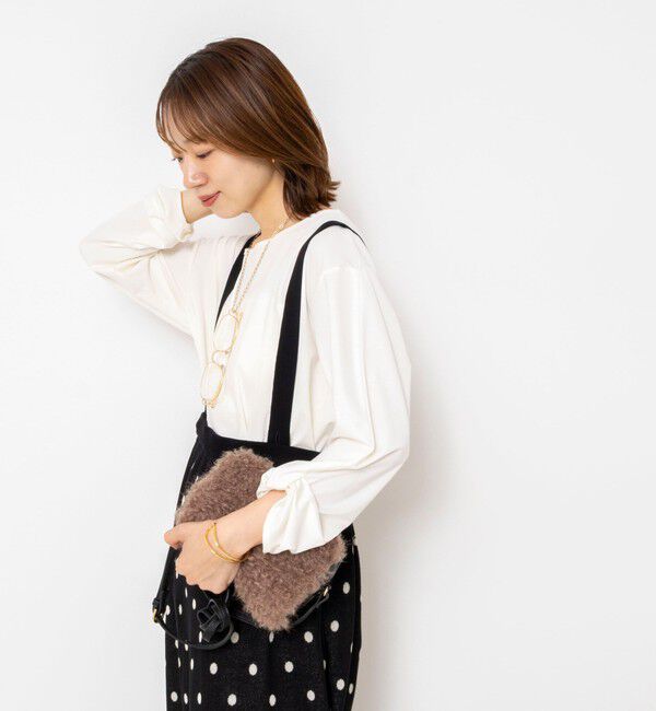 Rie Miller「《UVカット/接触冷感/防シワ》ウォッシャブルツイストスリーブプルオーバー」|Tシャツ・カットソー|