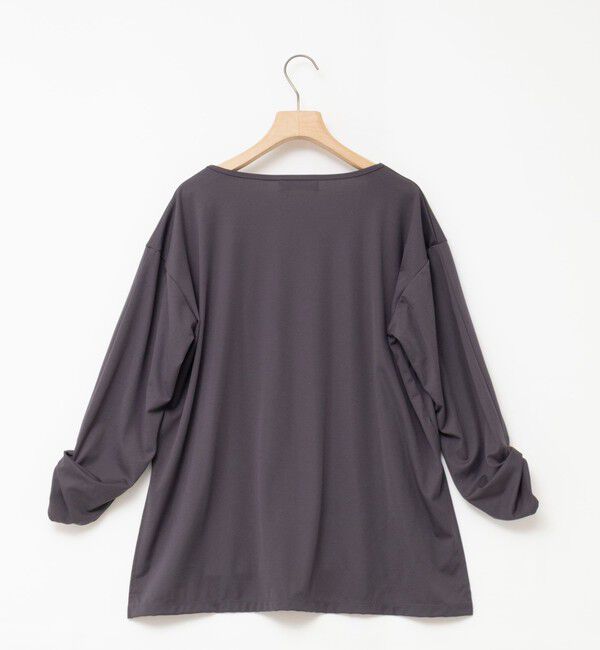 Rie Miller「《UVカット/接触冷感/防シワ》ウォッシャブルツイストスリーブプルオーバー」|Tシャツ・カットソー|