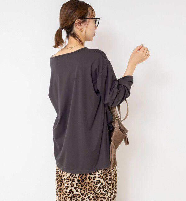 Rie Miller「《UVカット/接触冷感/防シワ》ウォッシャブルツイストスリーブプルオーバー」|Tシャツ・カットソー|