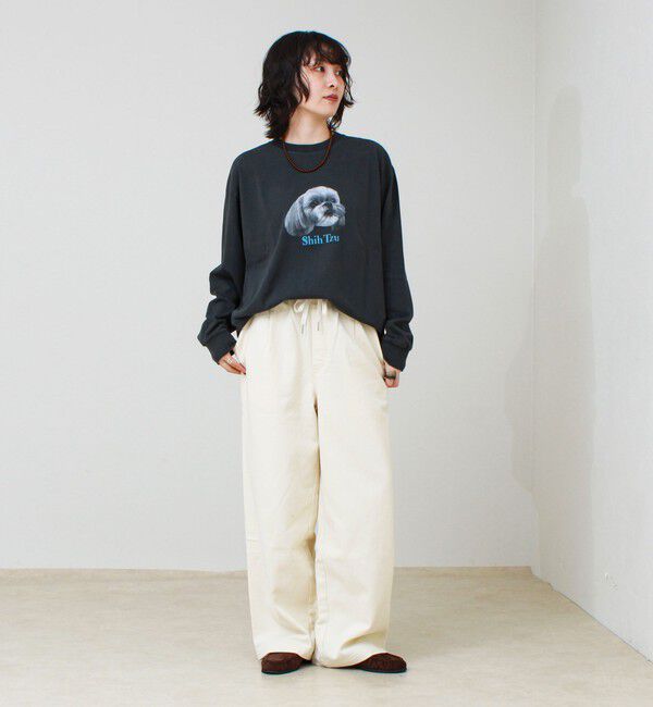 GLOSTER「【WEB限定】【人気シリーズ】【DOG&CAT】犬猫ピグメントロンT」|Tシャツ・カットソー|