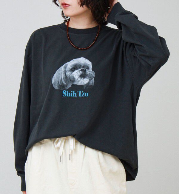 GLOSTER「【WEB限定】【人気シリーズ】【DOG&CAT】犬猫ピグメントロンT」|Tシャツ・カットソー|