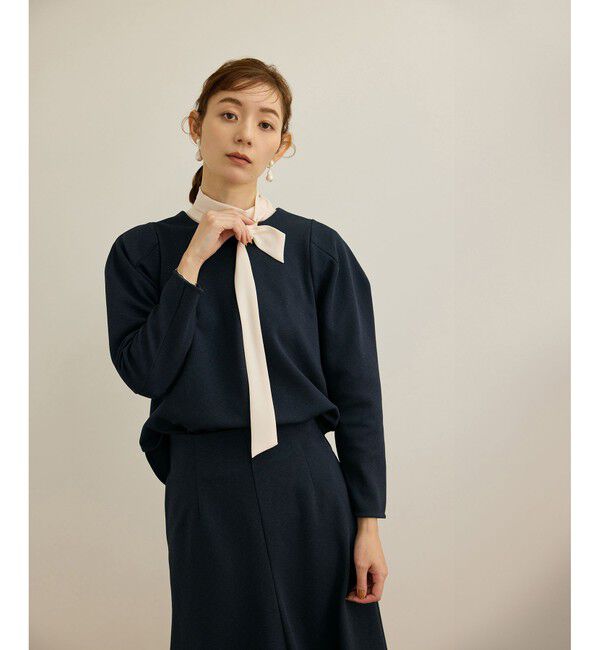ROPE「【洗える】ジャガードニットプルオーバー（梨地プルオーバー）/セットアップ対応」|Tシャツ・カットソー|