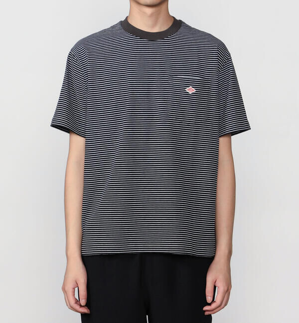 DANTON「DANTON | マルチボーダー ポケットクルーネックTシャツ MEN」|Tシャツ・カットソー|