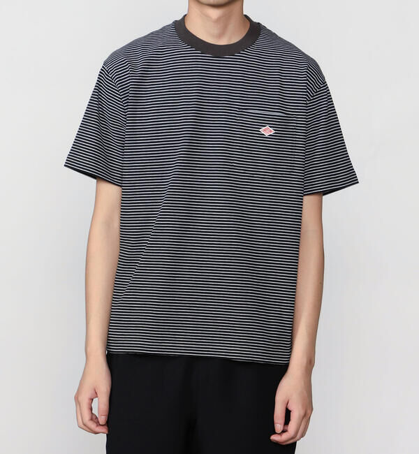 DANTON「DANTON | マルチボーダー ポケットクルーネックTシャツ MEN」|Tシャツ・カットソー|