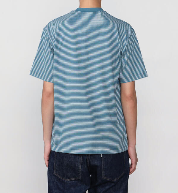 DANTON「DANTON | マルチボーダー ポケットクルーネックTシャツ MEN」|Tシャツ・カットソー|