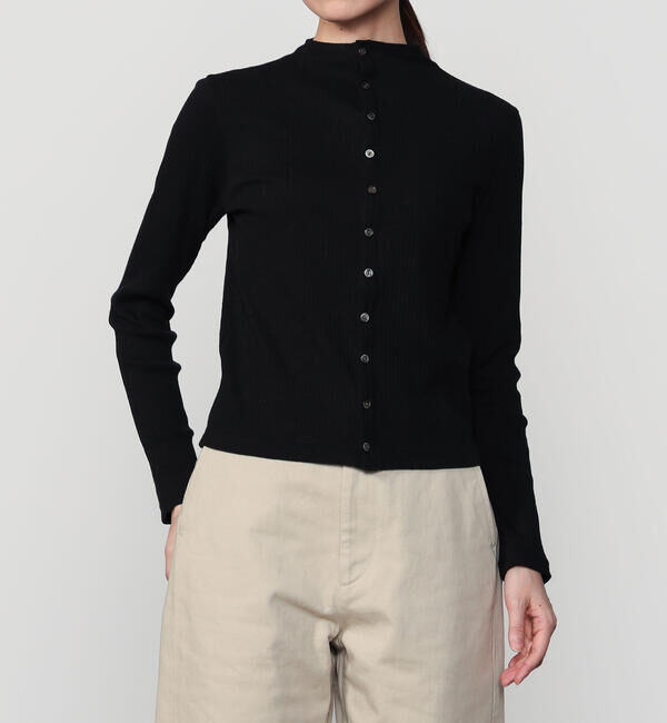 ORCIVAL「ORCIVAL | モックネック ライトリブカーディガン WOMEN」|カーディガン|BLACK