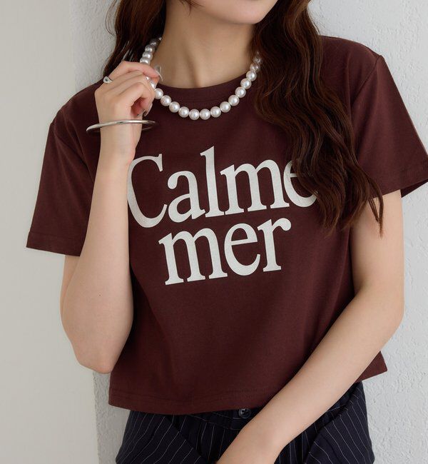  「【4色展開/短丈で使いやすい◎】カラーロゴチビTシャツ」|Tシャツ・カットソー|ブラウン
