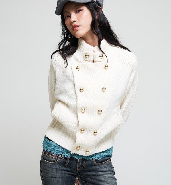  「【26AW LOOK掲載品番】ヘリテージWボタンニット」|ニット・セーター|