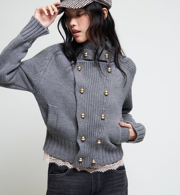 「【26AW LOOK掲載品番】ヘリテージWボタンニット」|ニット・セーター|