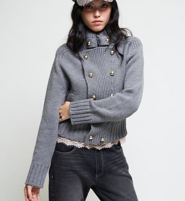  「【26AW LOOK掲載品番】ヘリテージWボタンニット」|ニット・セーター|