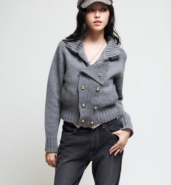  「【26AW LOOK掲載品番】ヘリテージWボタンニット」|ニット・セーター|