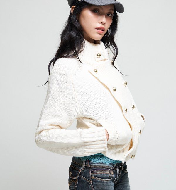  「【26AW LOOK掲載品番】ヘリテージWボタンニット」|ニット・セーター|
