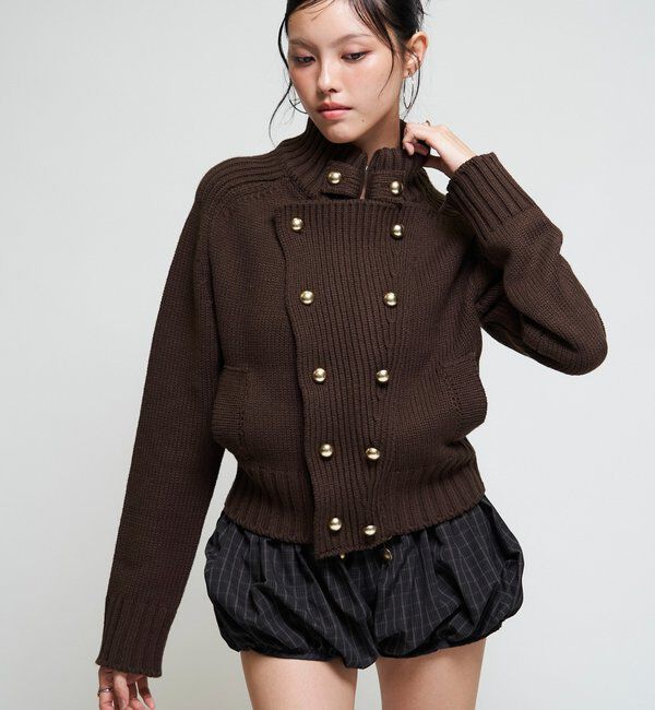  「【26AW LOOK掲載品番】ヘリテージWボタンニット」|ニット・セーター|