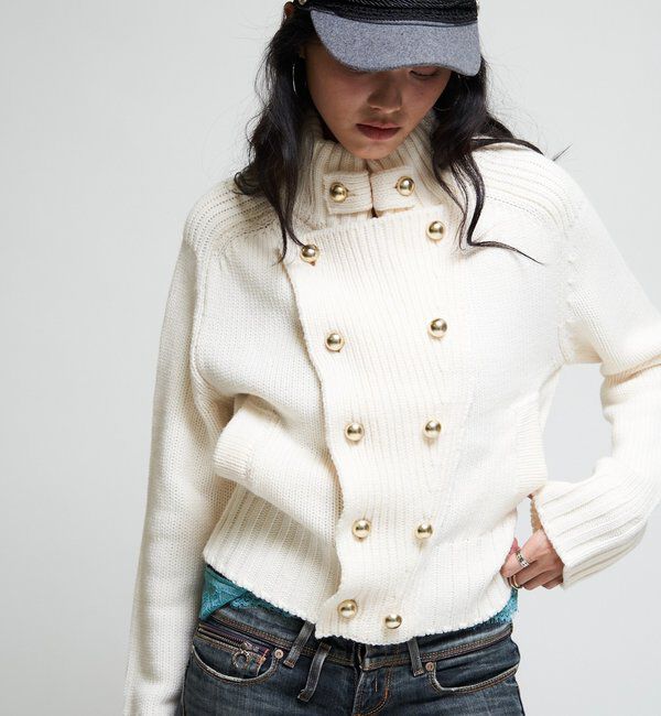  「【26AW LOOK掲載品番】ヘリテージWボタンニット」|ニット・セーター|