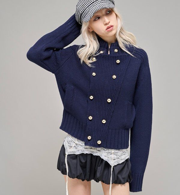  「【26AW LOOK掲載品番】ヘリテージWボタンニット」|ニット・セーター|