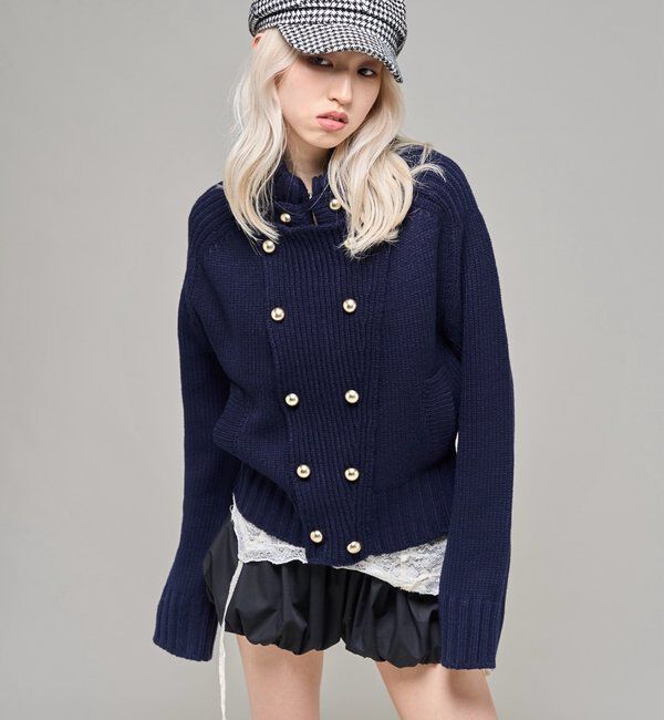  「【26AW LOOK掲載品番】ヘリテージWボタンニット」|ニット・セーター|