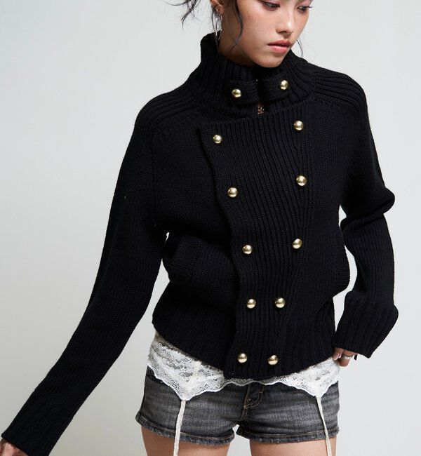  「【26AW LOOK掲載品番】ヘリテージWボタンニット」|ニット・セーター|