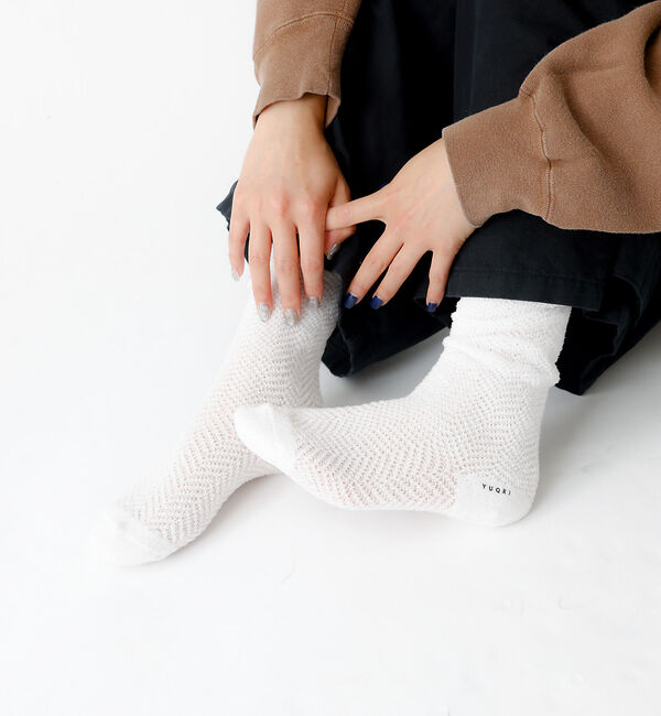 Rouge vif「【YUQRI/ユクリ】Fluffyherringbone/靴下/フェミニン/ロマ」|ソックス|